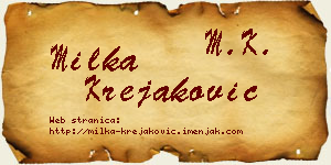 Milka Krejaković vizit kartica